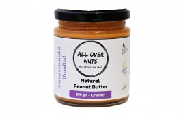 All Over Nuts Natural Peanut Butter Crunchy  Glass Jar  200 grams